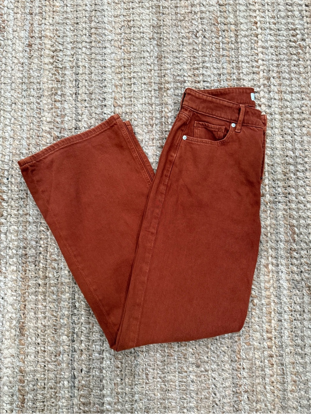 Rust-Colored Curvy Straight Leg Jeans by the Loft